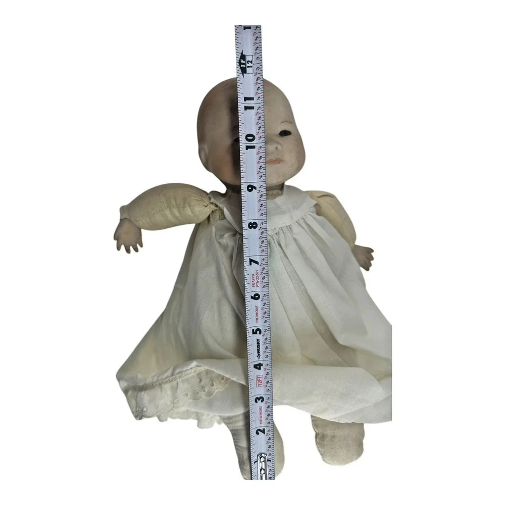 For Repair: Antique Bisque‎ Baby Doll Porcelain Head Hands Glass Eyes Cloth Body